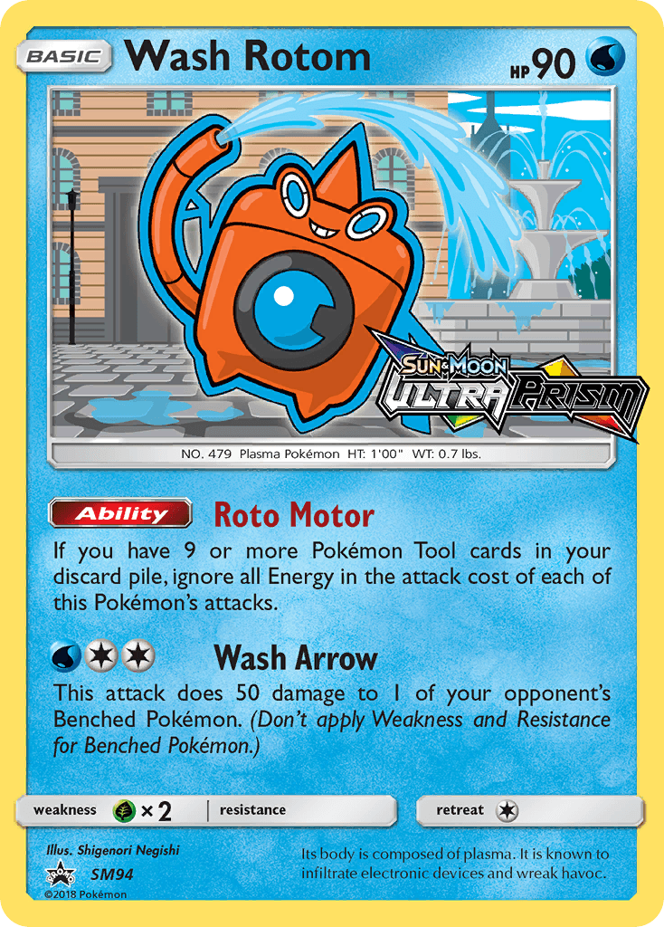 Wash Rotom, carta SM94 de SM Black Star Promos