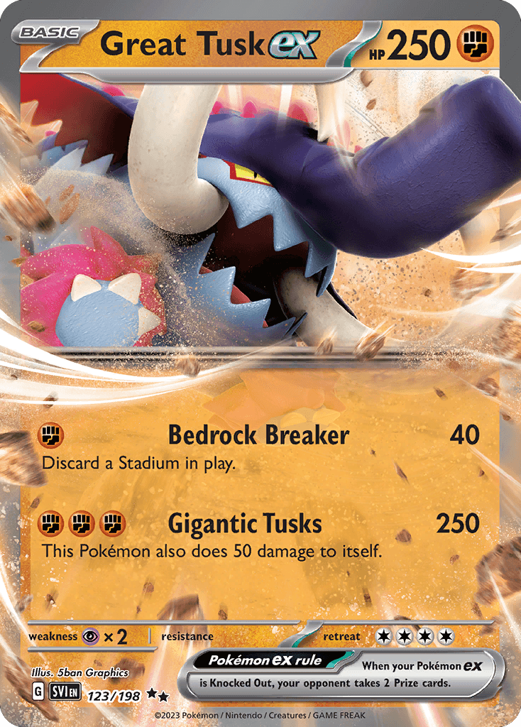 Great Tusk ex, carta 123 de Scarlet & Violet