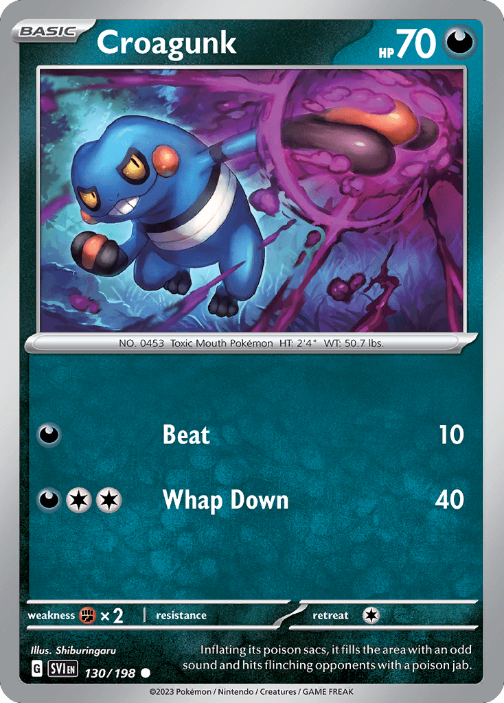 Croagunk, carta 130 de Scarlet & Violet