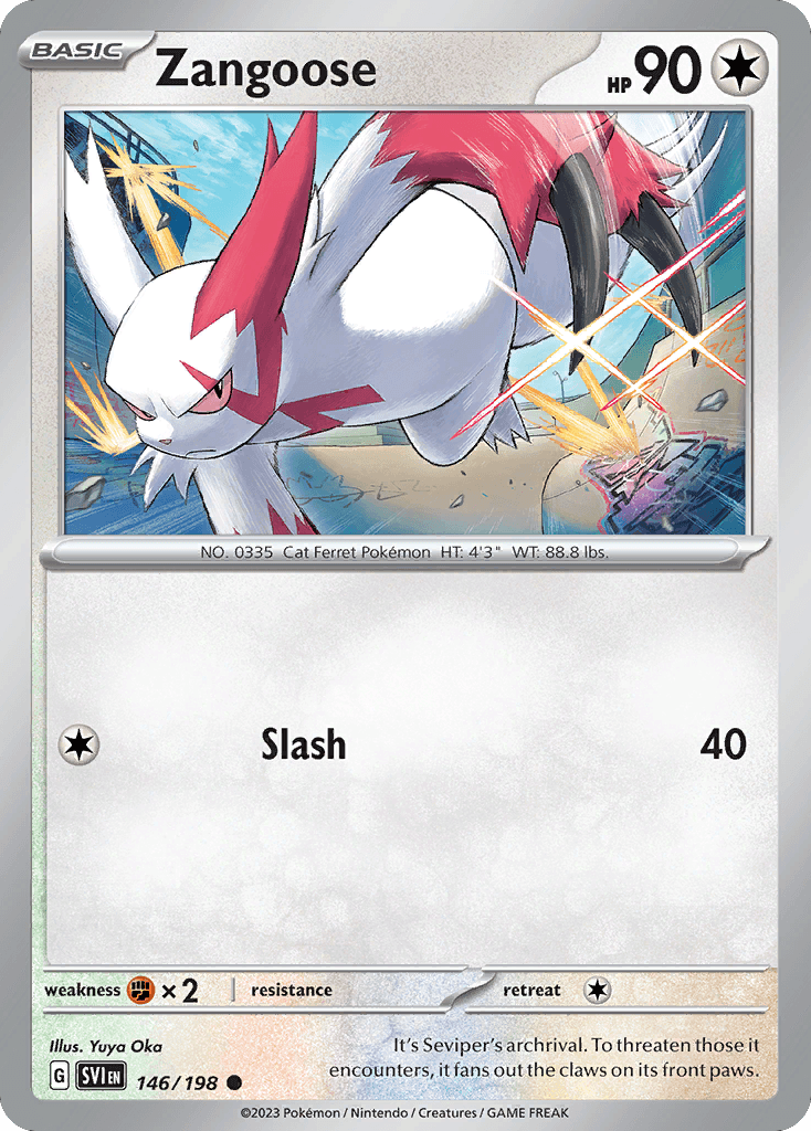 Zangoose, carta 146 de Scarlet & Violet