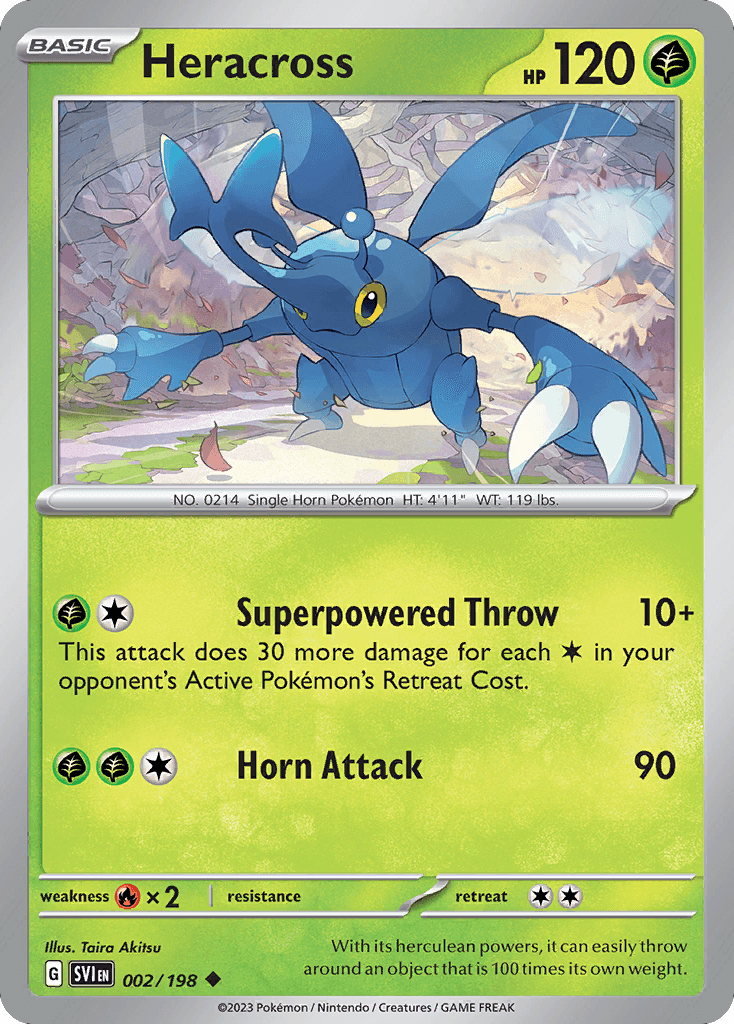 Heracross, carta 002 de Scarlet & Violet