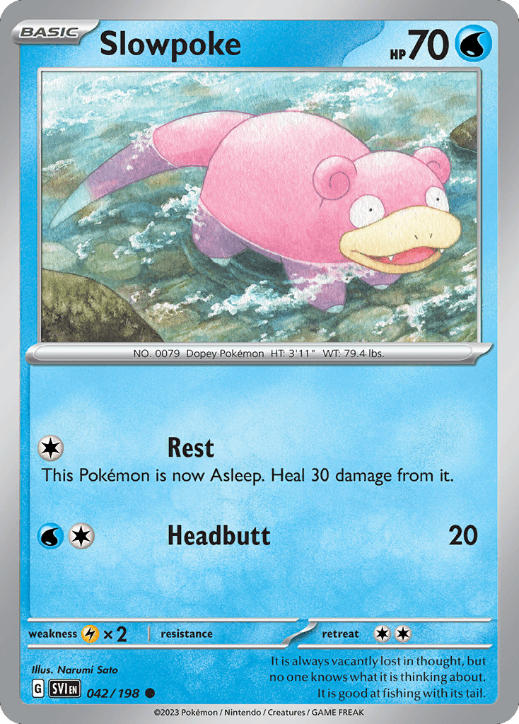 Slowpoke, carta 042 de Scarlet & Violet