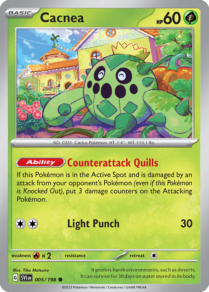 Cacnea, carta 005 de Scarlet & Violet