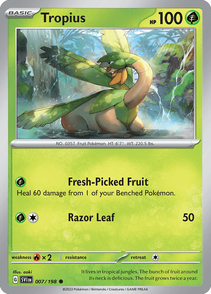 Tropius, carta 007 de Scarlet & Violet