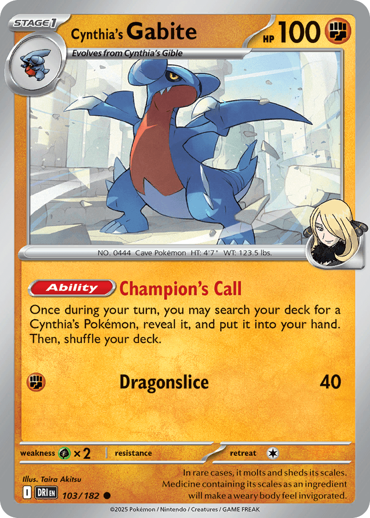 Cynthia's Gabite, carta 103 de Destined Rivals