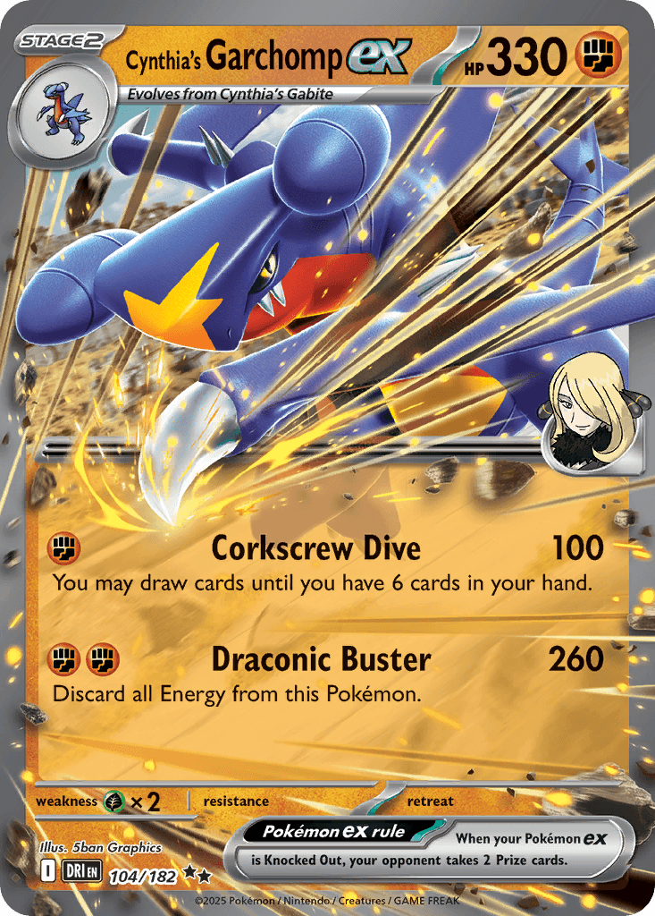 Cynthia's Garchomp ex, carta 104 de Destined Rivals