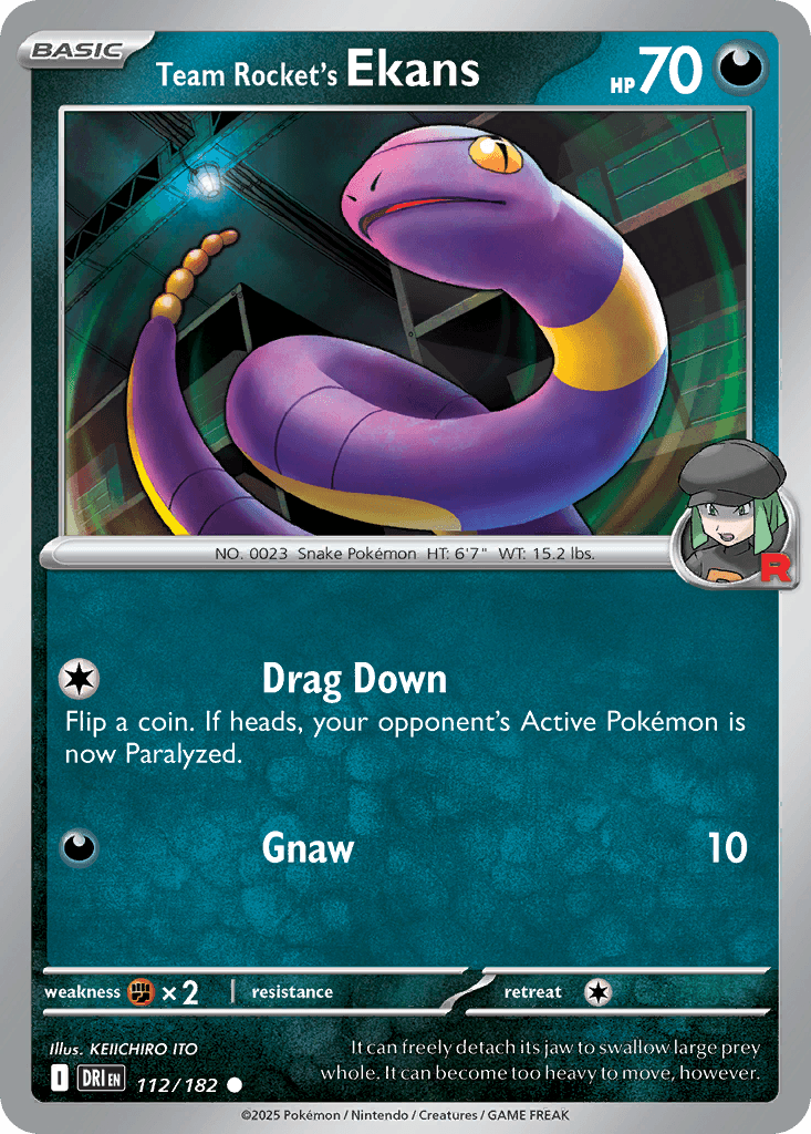Team Rocket's Ekans, carta 112 de Destined Rivals