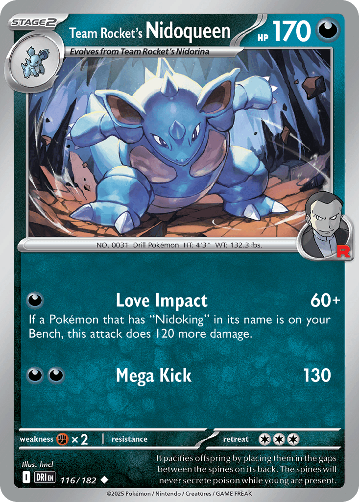 Team Rocket's Nidoqueen, carta 116 de Destined Rivals