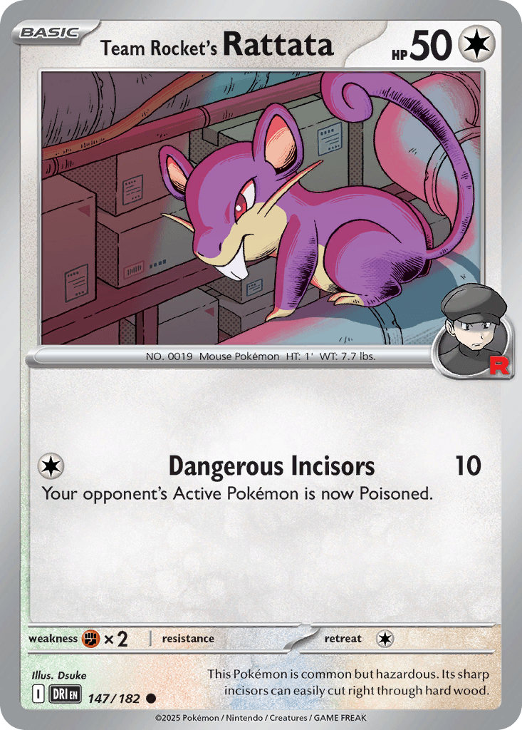 Team Rocket's Rattata, carta 147 de Destined Rivals