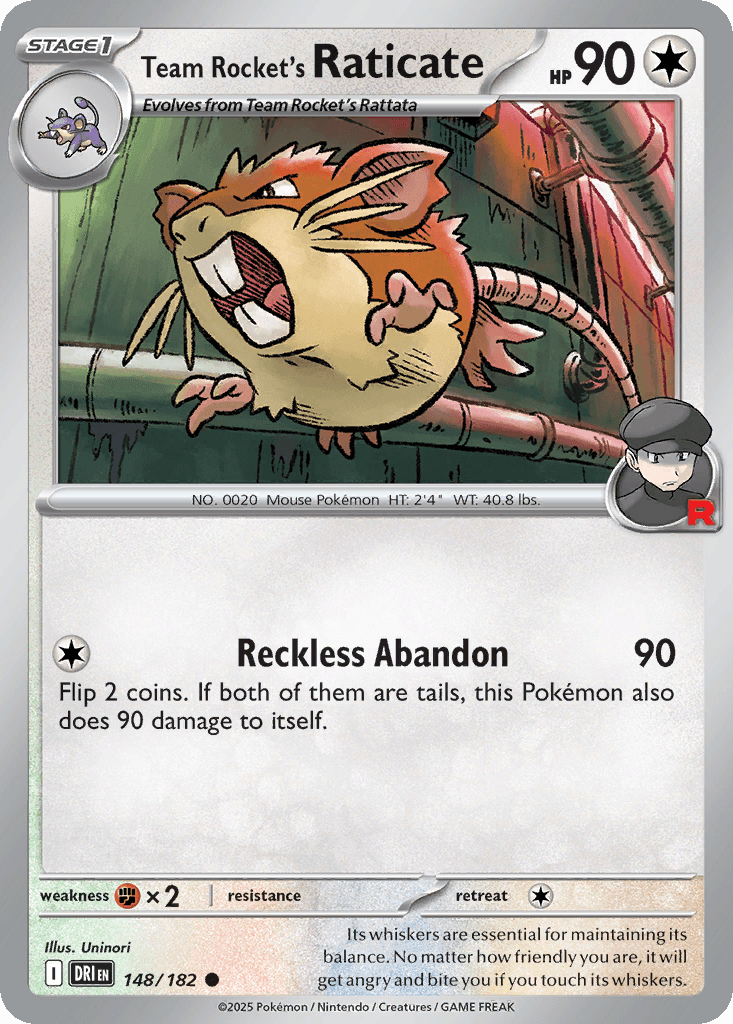 Team Rocket's Raticate, carta 148 de Destined Rivals