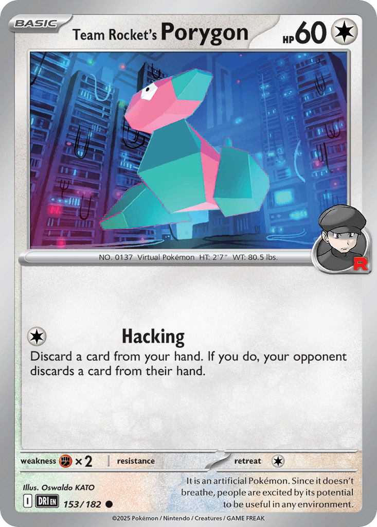 Team Rocket's Porygon, carta 153 de Destined Rivals