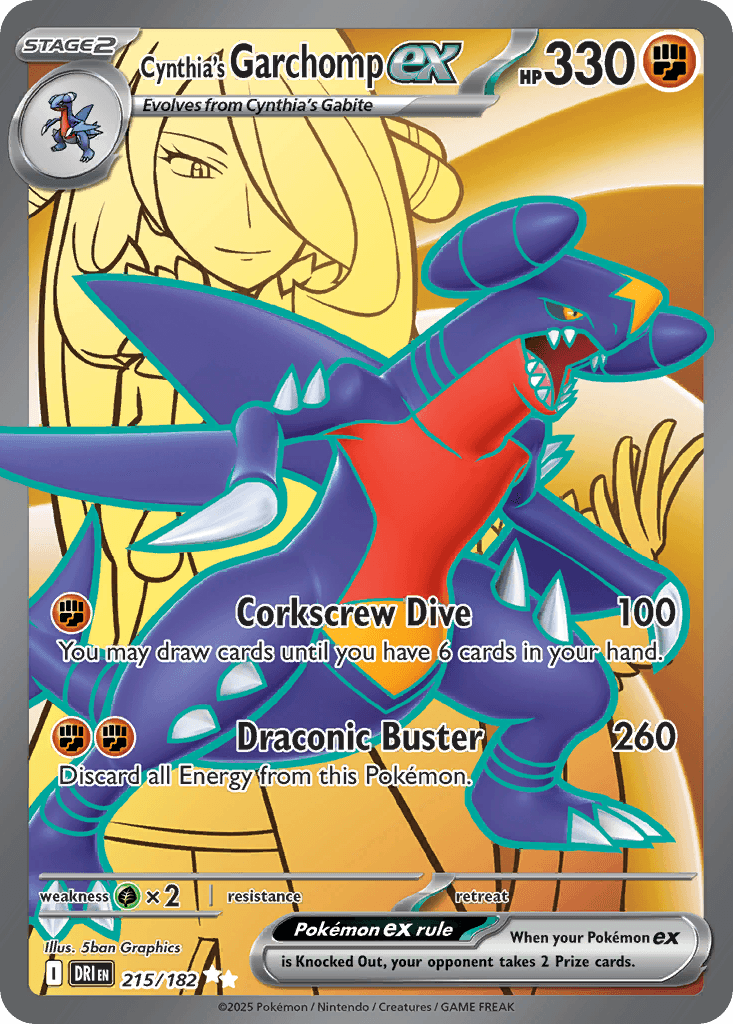 Cynthia's Garchomp ex, carta 215 de Destined Rivals