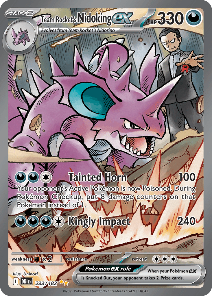 Team Rocket's Nidoking ex, carta 233 de Destined Rivals