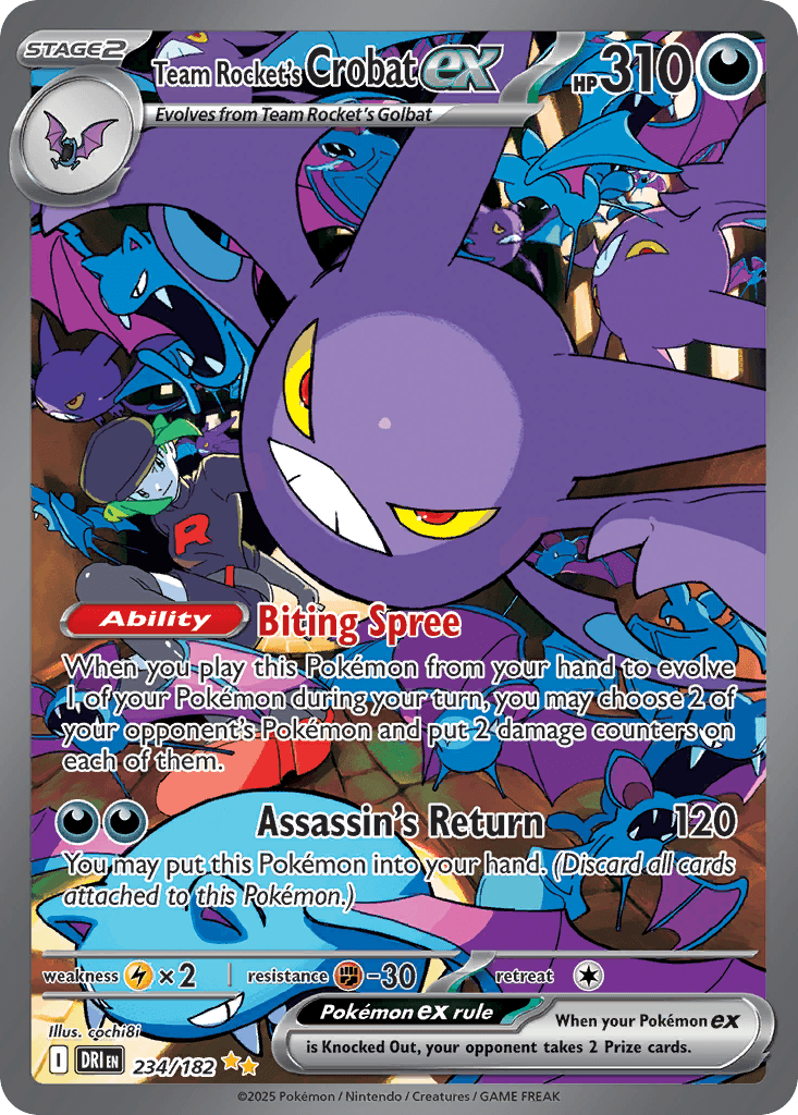 Team Rocket's Crobat ex, carta 234 de Destined Rivals