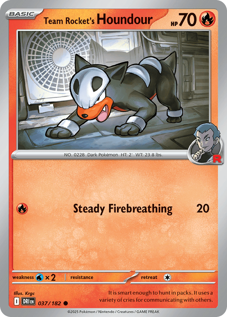 Team Rocket's Houndour, carta 037 de Destined Rivals
