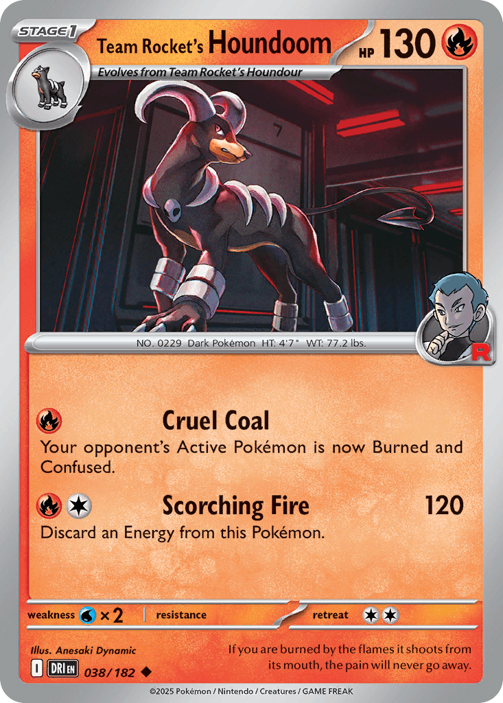 Team Rocket's Houndoom, carta 038 de Destined Rivals