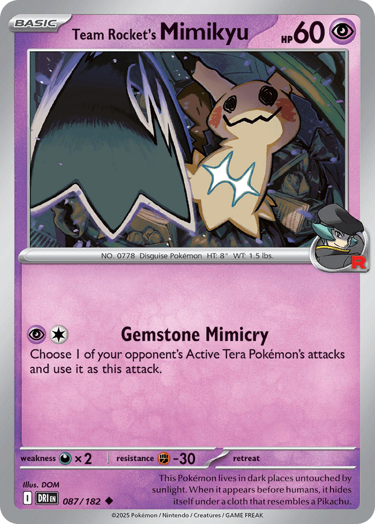 Team Rocket's Mimikyu, carta 087 de Destined Rivals