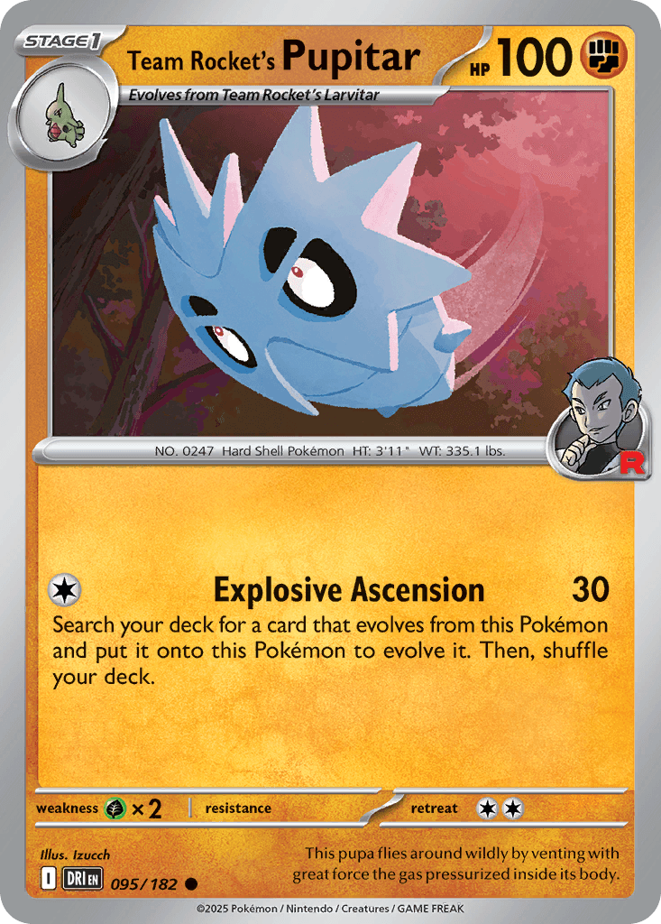 Team Rocket's Pupitar, carta 095 de Destined Rivals