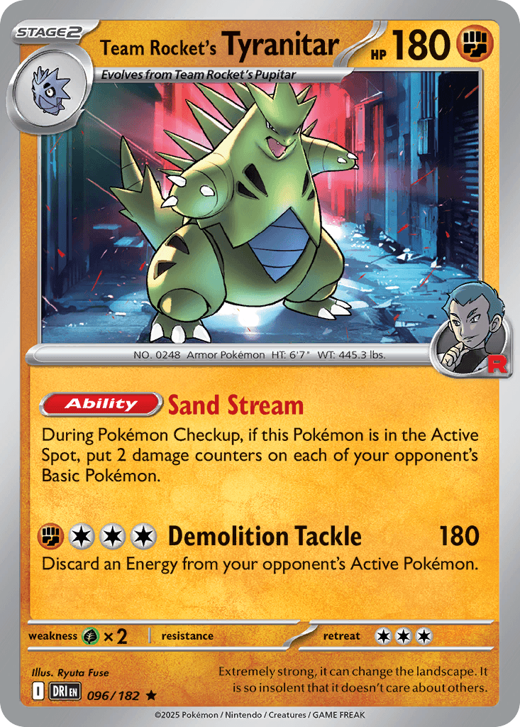 Team Rocket's Tyranitar, carta 096 de Destined Rivals