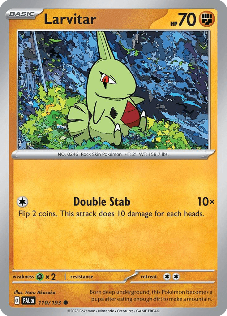 Larvitar, carta 110 de Paldea Evolved