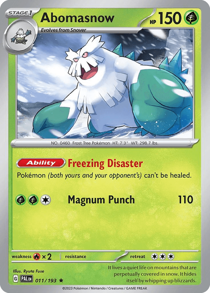 Abomasnow, carta 011 de Paldea Evolved