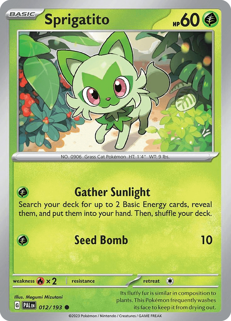 Sprigatito, carta 012 de Paldea Evolved