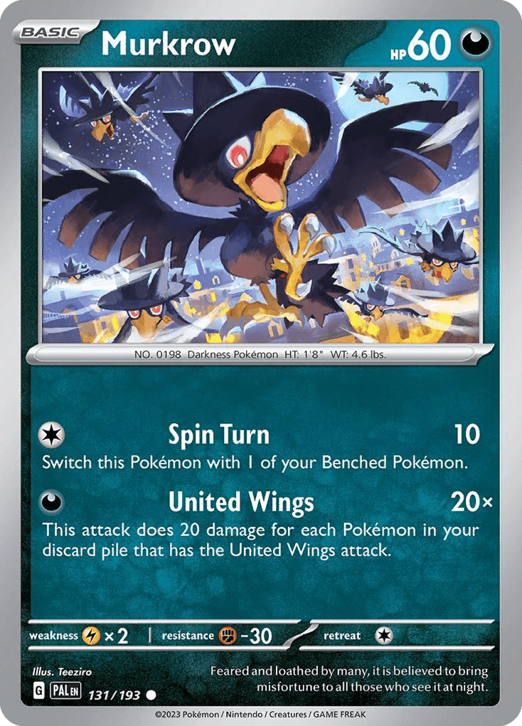 Murkrow, carta 131 de Paldea Evolved