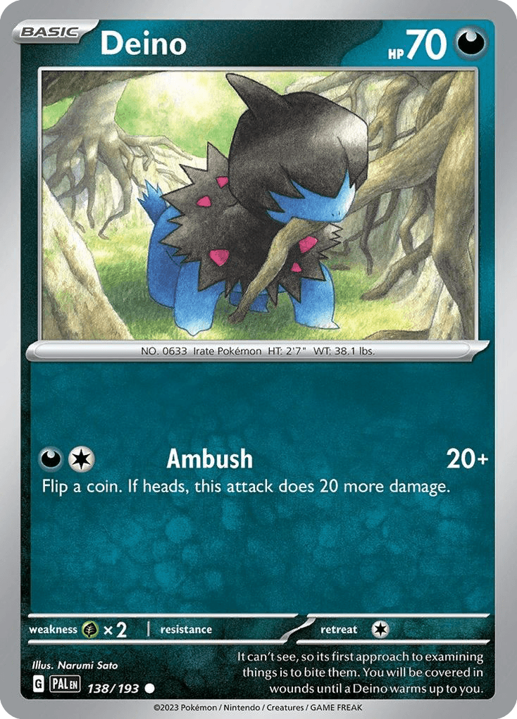 Deino, carta 138 de Paldea Evolved