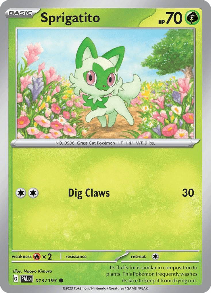 Sprigatito, carta 013 de Paldea Evolved