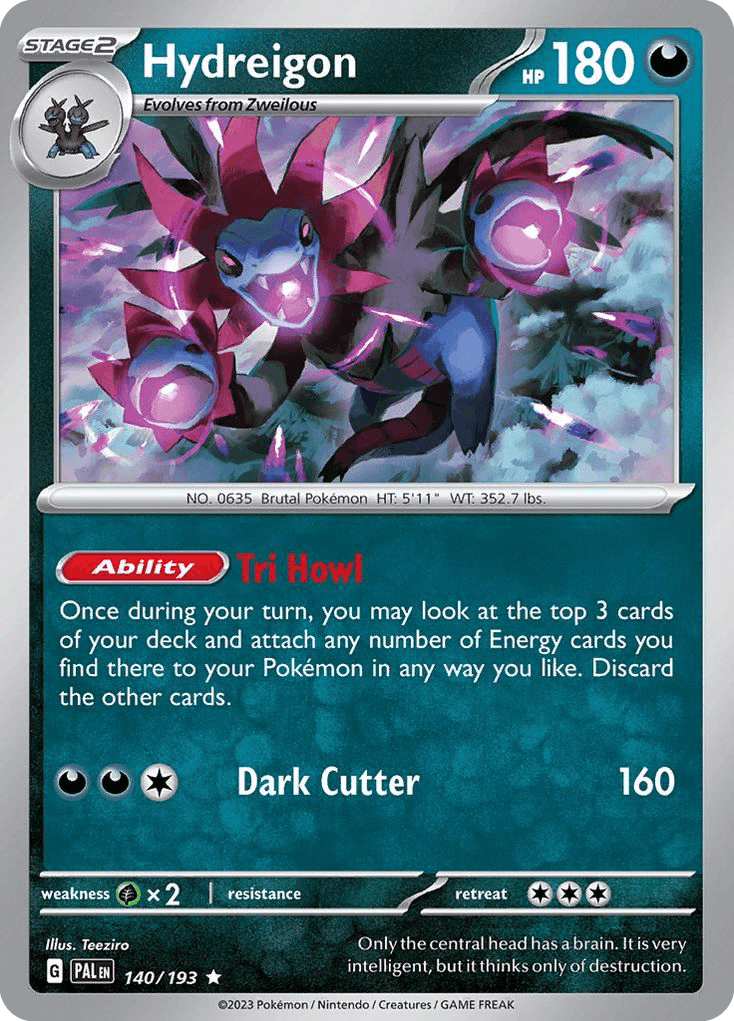 Hydreigon, carta 140 de Paldea Evolved
