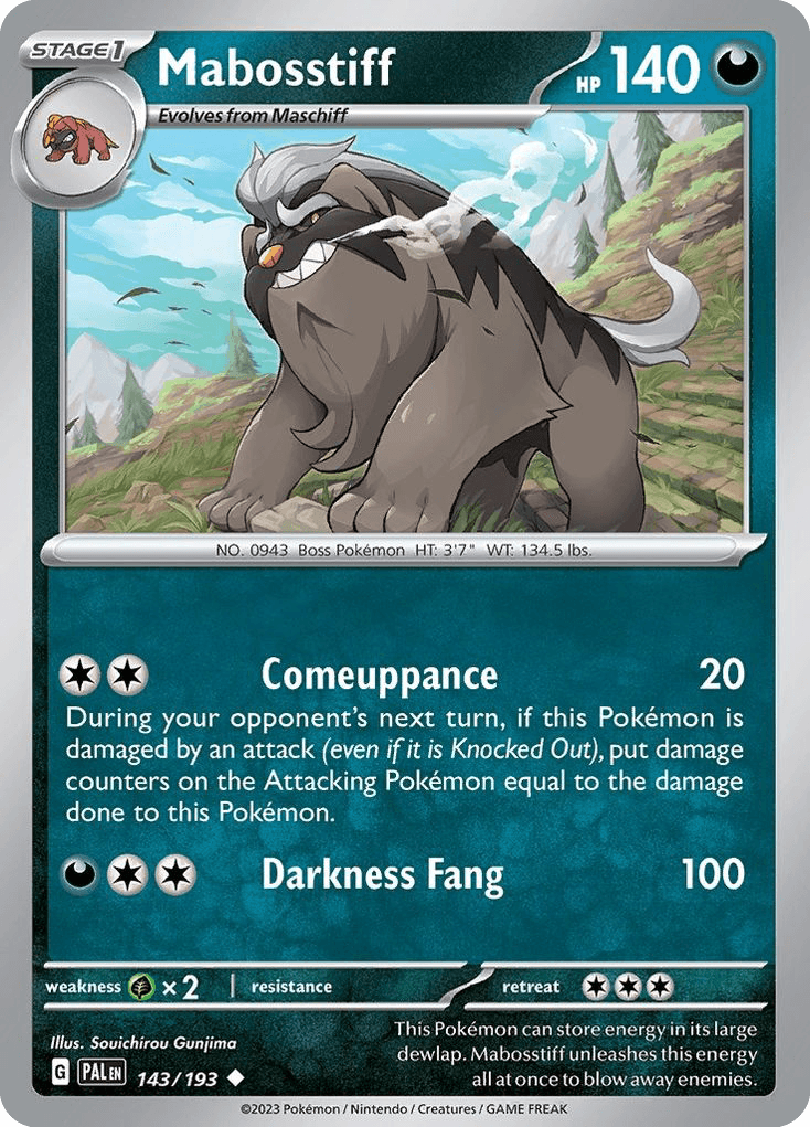 Mabosstiff, carta 143 de Paldea Evolved