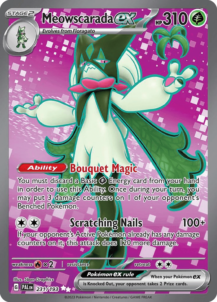 Meowscarada ex, carta 231 de Paldea Evolved