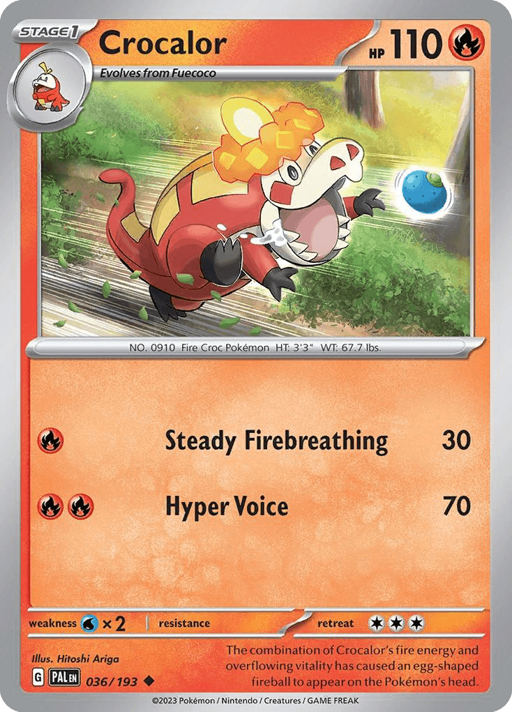 Crocalor, carta 036 de Paldea Evolved