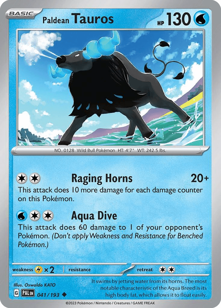 Paldean Tauros, carta 041 de Paldea Evolved