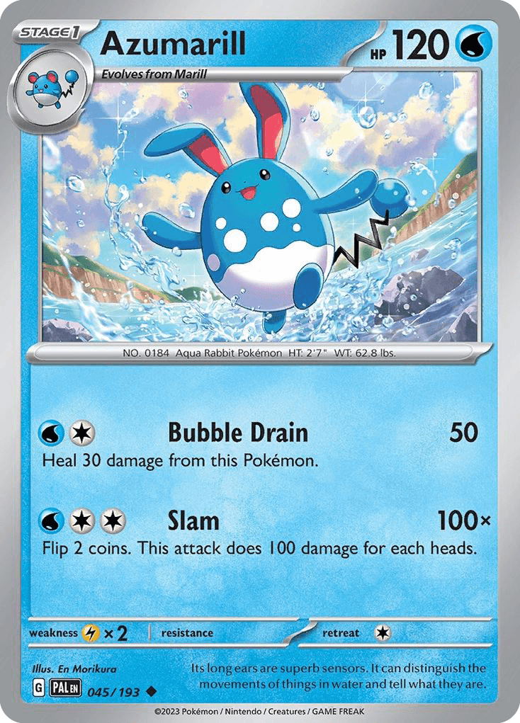 Azumarill, carta 045 de Paldea Evolved