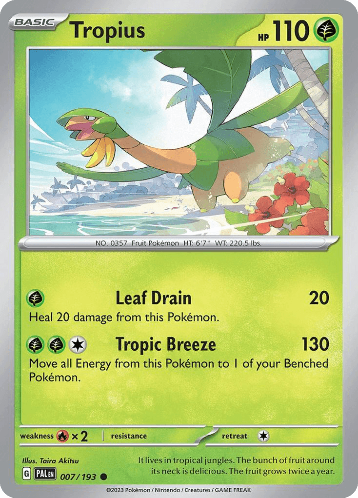 Tropius, carta 007 de Paldea Evolved