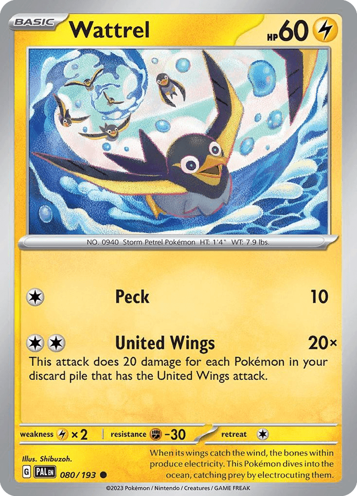 Wattrel, carta 080 de Paldea Evolved
