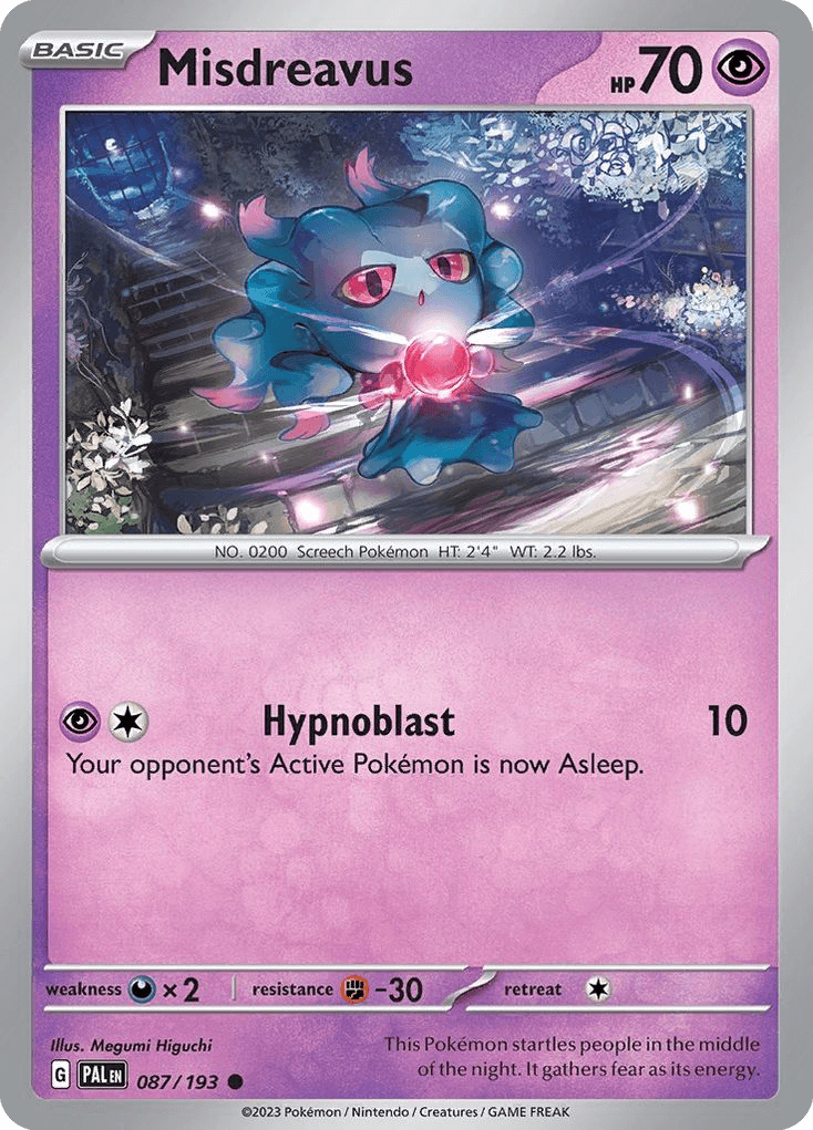Misdreavus, carta 087 de Paldea Evolved