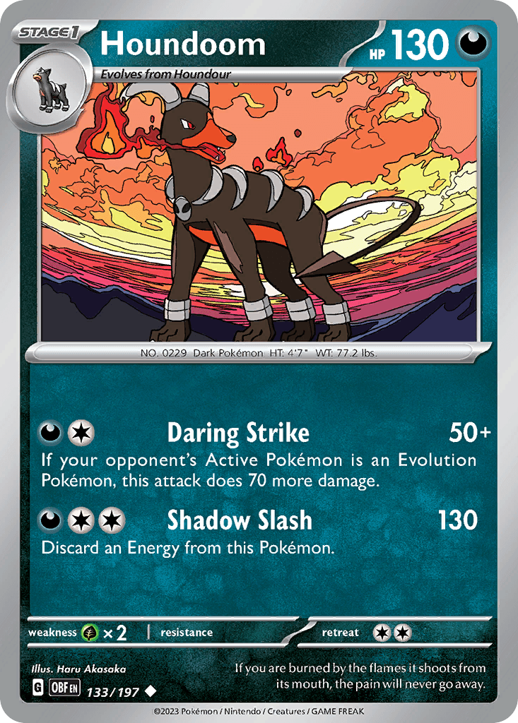 Houndoom, carta 133 de Obsidian Flames