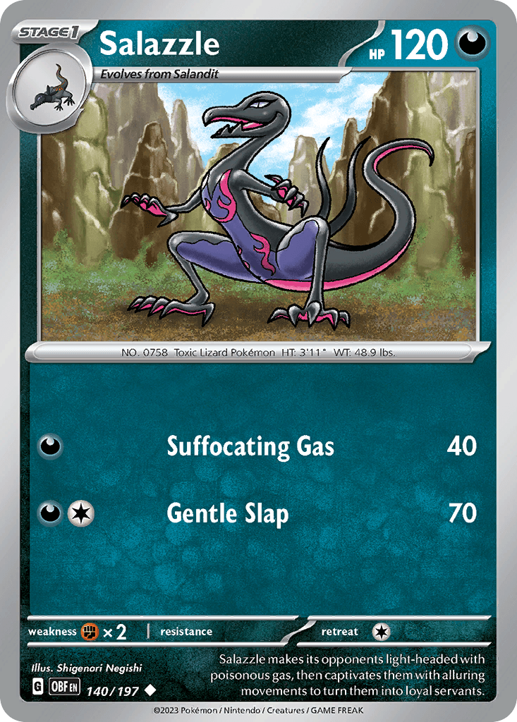 Salazzle, carta 140 de Obsidian Flames