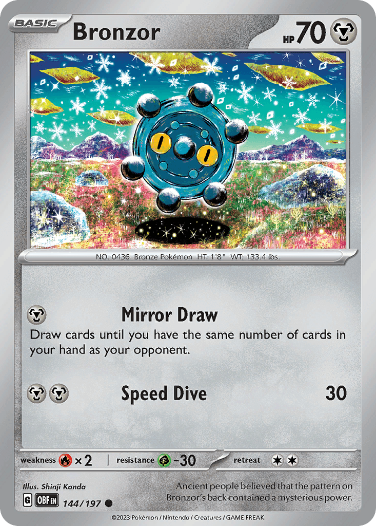 Bronzor, carta 144 de Obsidian Flames