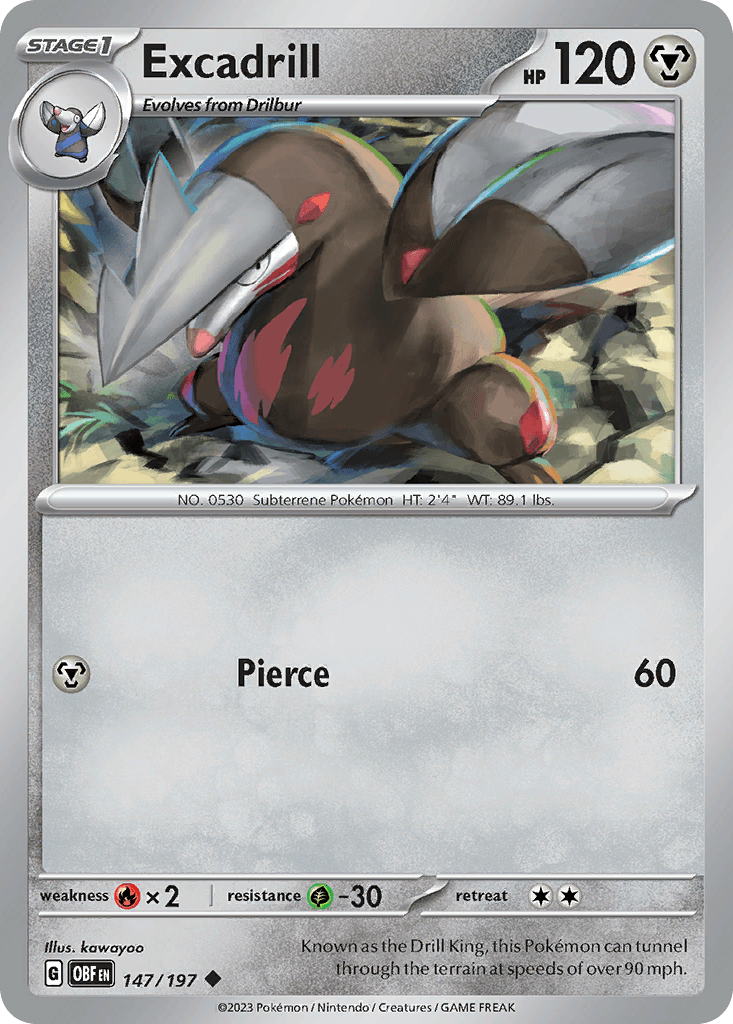 Excadrill, carta 147 de Obsidian Flames