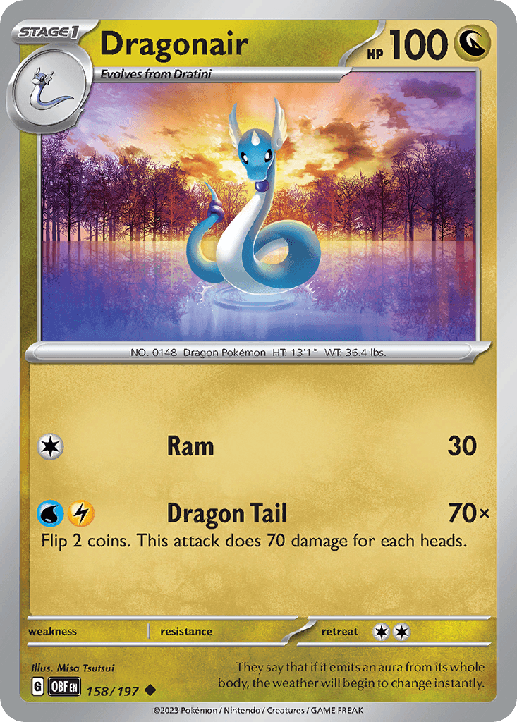 Dragonair, carta 158 de Obsidian Flames