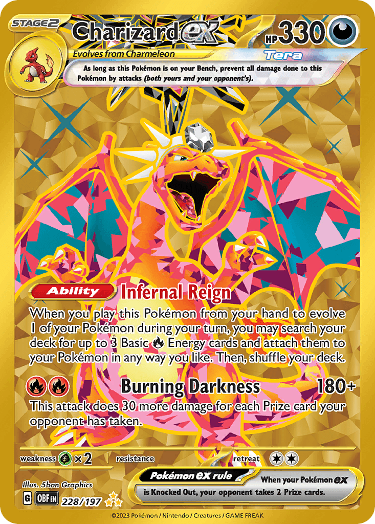 Charizard ex, carta 228 de Obsidian Flames