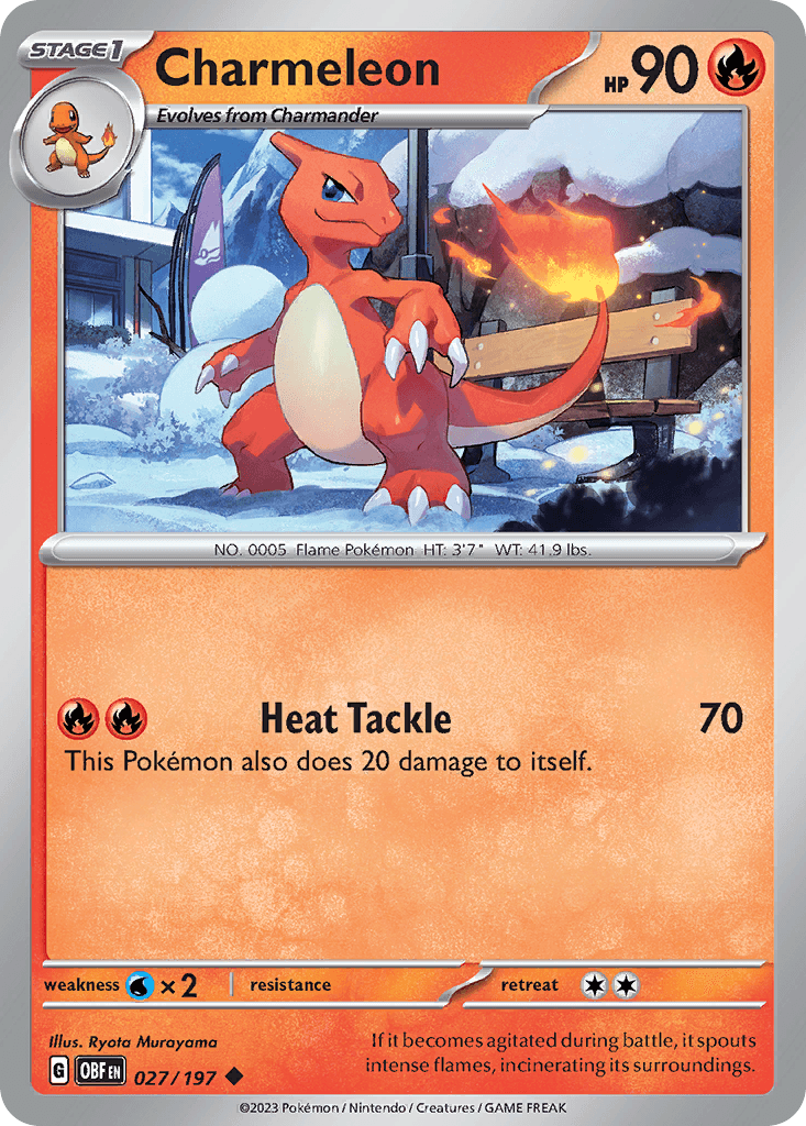 Charmeleon, carta 027 de Obsidian Flames