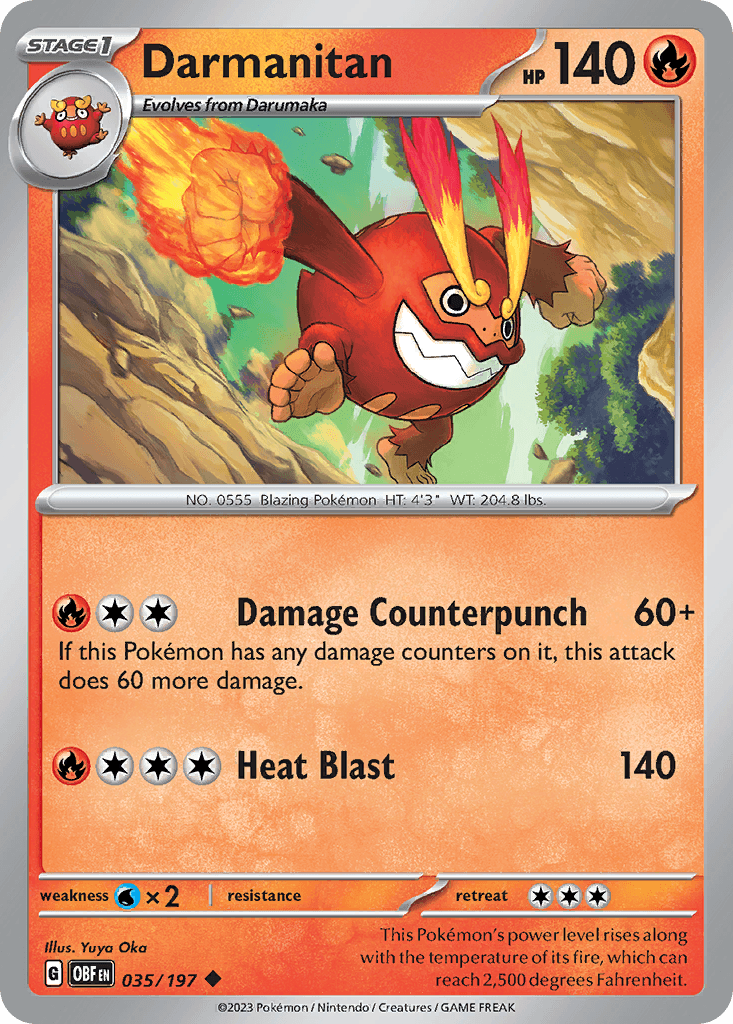 Darmanitan, carta 035 de Obsidian Flames