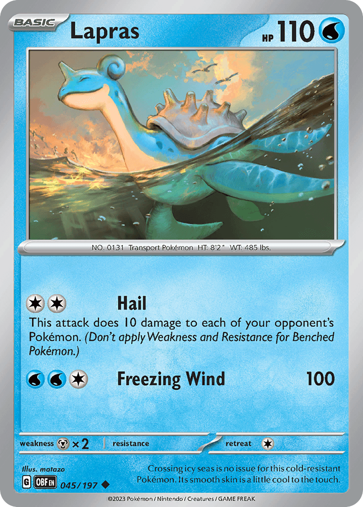 Lapras, carta 045 de Obsidian Flames