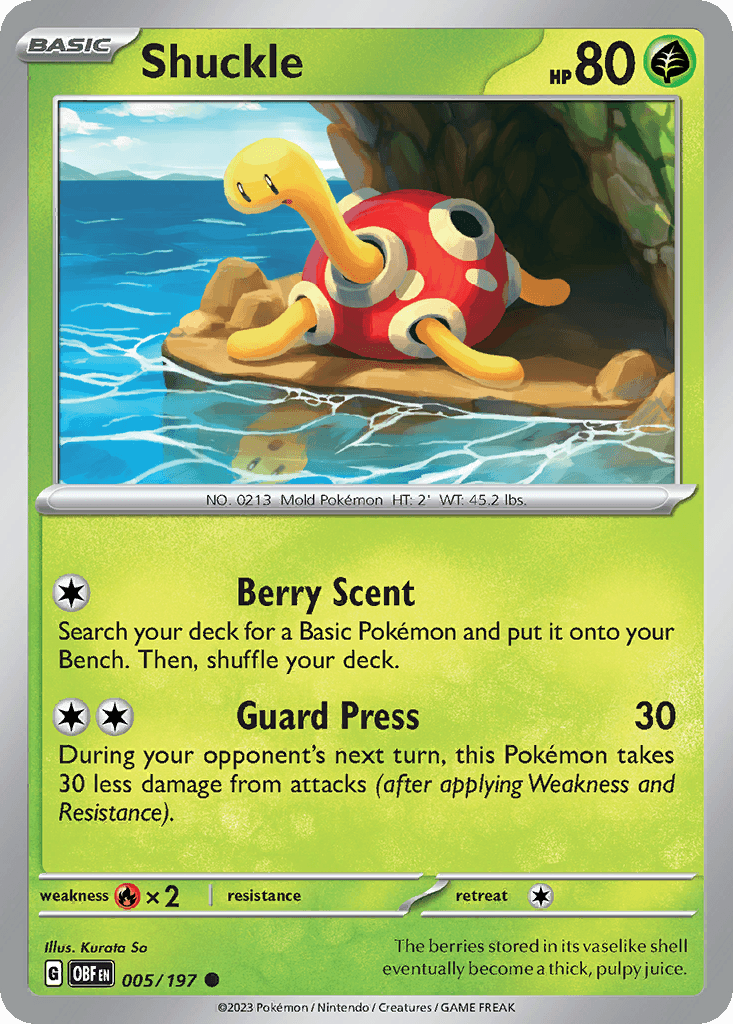 Shuckle, carta 005 de Obsidian Flames