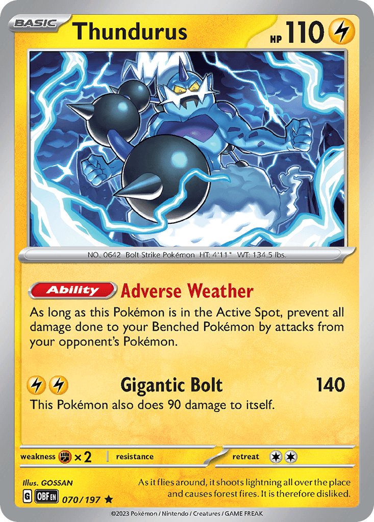 Thundurus, carta 070 de Obsidian Flames
