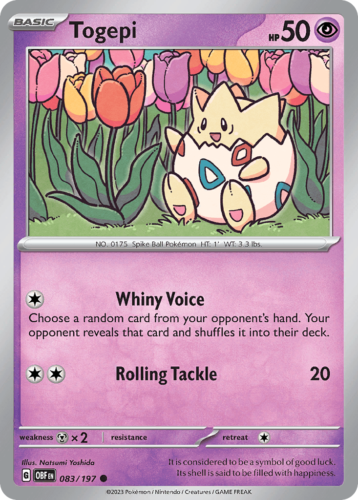 Togepi, carta 083 de Obsidian Flames